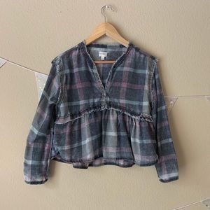 r u s t i c FLANNEL crop top :-)